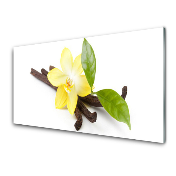 Tableau imprimé sur verre Fleur de feuille de vanille