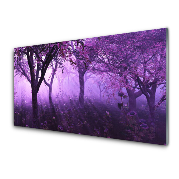 Tableau sur verre Arbres violets Abstraction