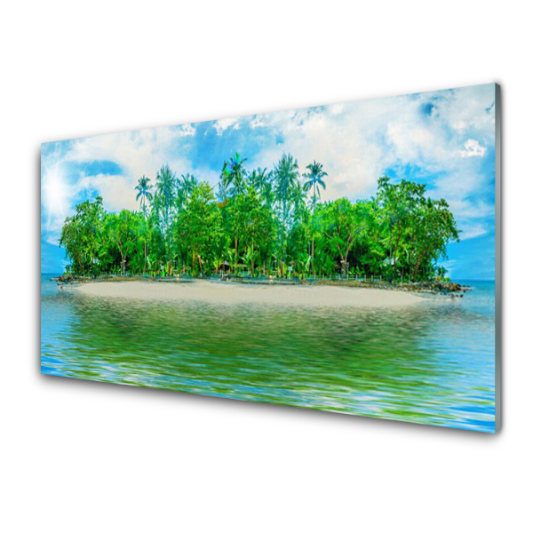 Tableau imprimé sur verre Île tropicale