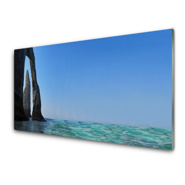 Tableau verre imprimé Rocher Mer Paysage