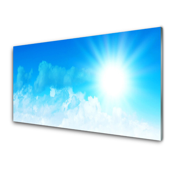 Tableau sur verre Rayons de soleil dans le ciel