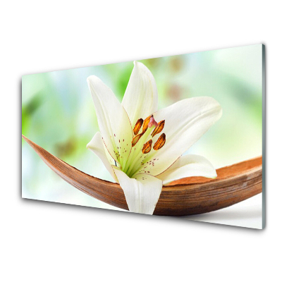 Tableau sur verre Composition de fleurs blanches