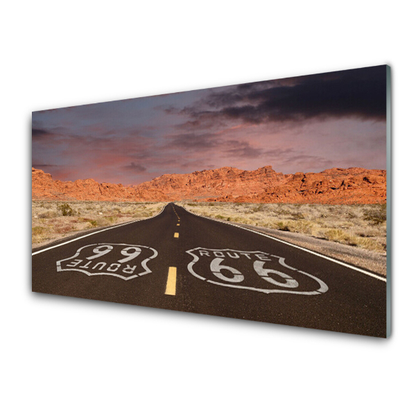 Tableau en verre Route 66