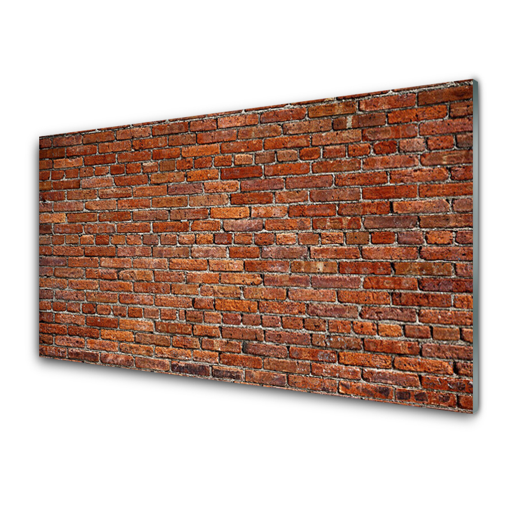 Tableau imprimé sur verre Mur de briques rouges