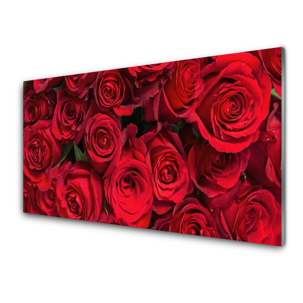 Tableau en verre Fond de roses rouges