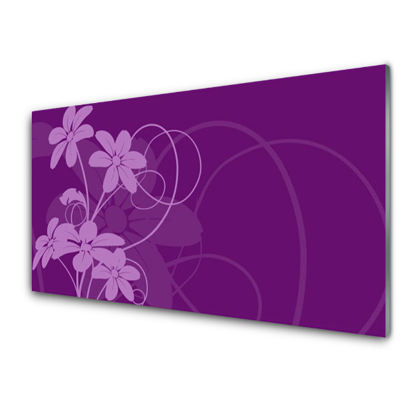 Tableau photo sur verre Fleurs abstraites violettes