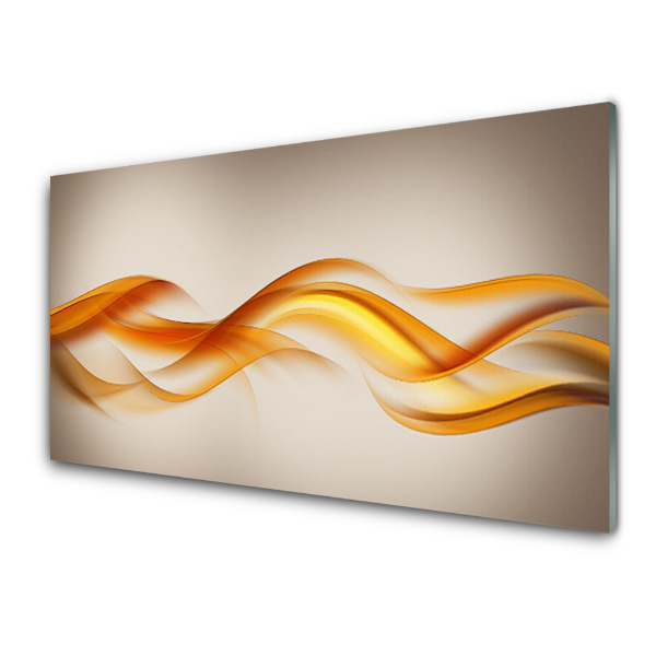 Tableau sur verre Vagues orange abstraites