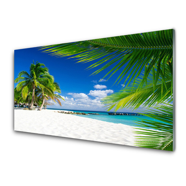 Tableau imprimé sur verre Plage tropicale blanche