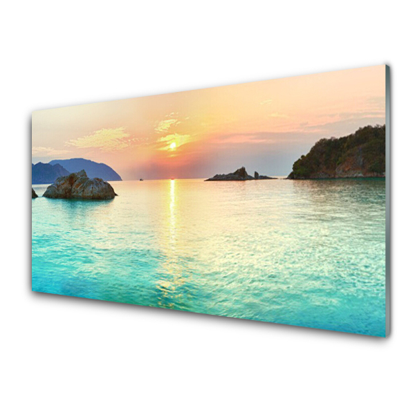 Tableau photo sur verre Paysage de mer bleu soleil