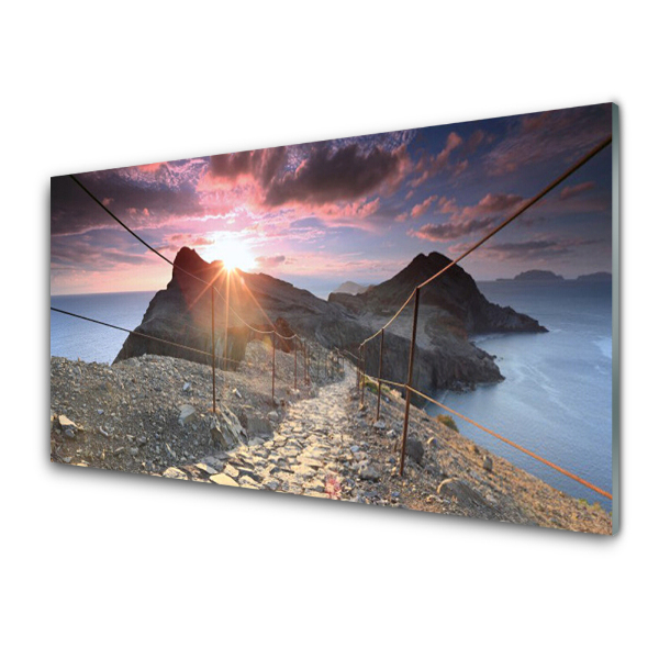 Tableau photo sur verre Montagnes Chemin Falaises Ouest