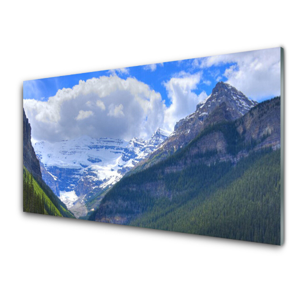 Tableau sur verre Paysage Montagnes Ciel