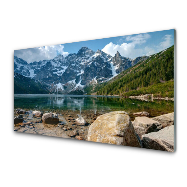 Tableau photo sur verre Montagnes, forêt, lac, montagnes des Tatras