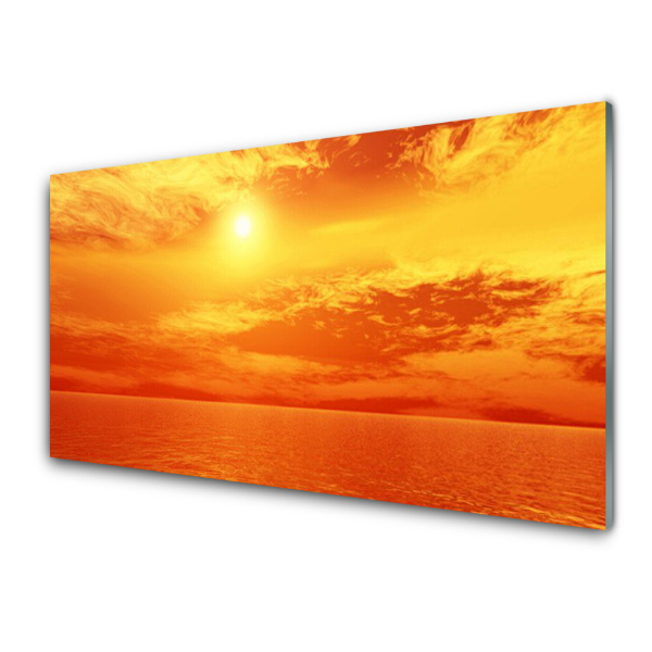 Tableau imprimé sur verre Paysage marin orange