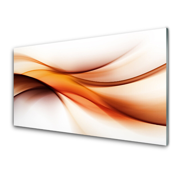 Tableau photo sur verre Graphique de vagues orange