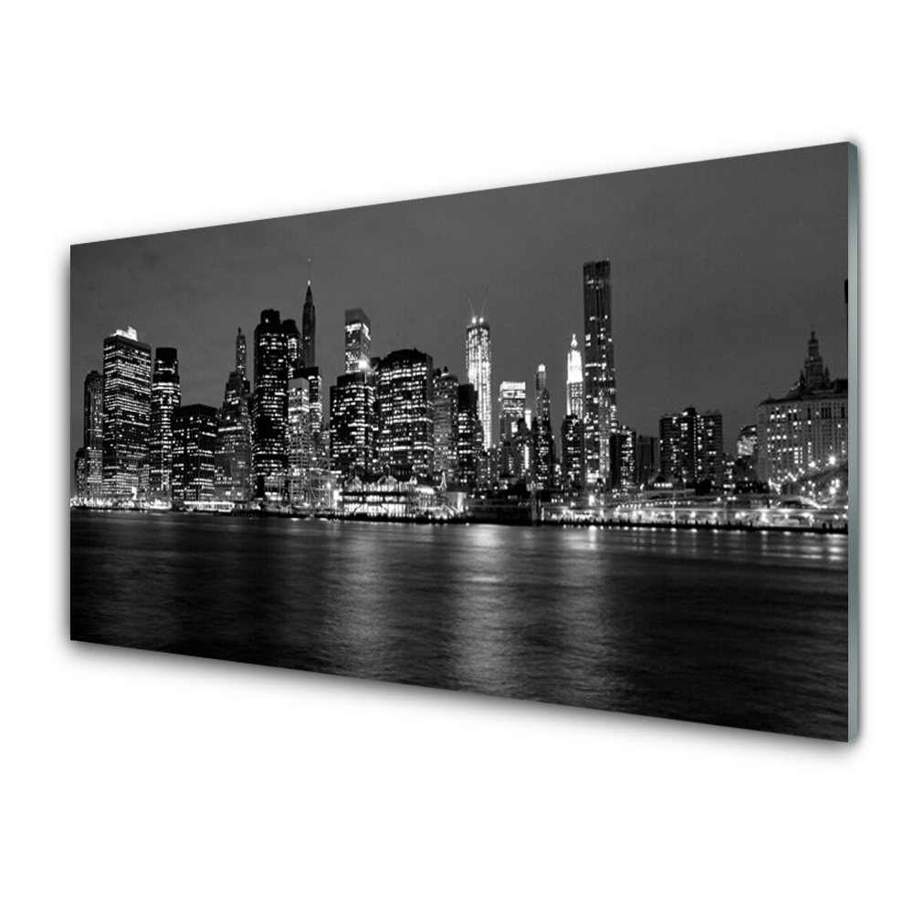 Tableau photo sur verre Bâtiments urbains en noir et blanc