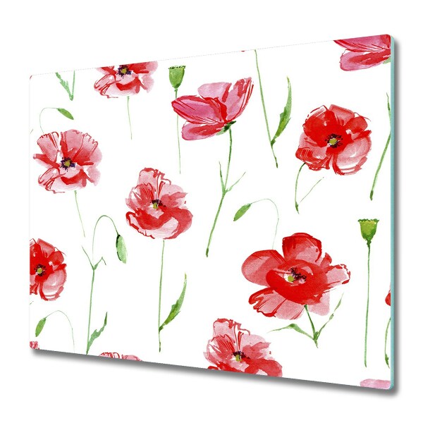 Protection plaque induction Fleurs de pavot