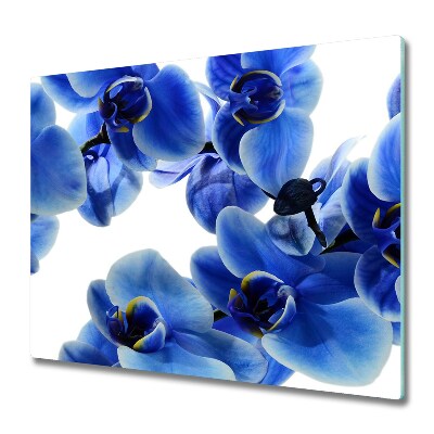 Protection plaque induction Fleurs d'orchidées bleues