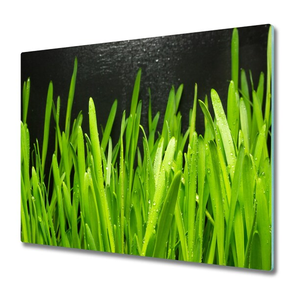 Cache plaque de cuisson Herbe verte