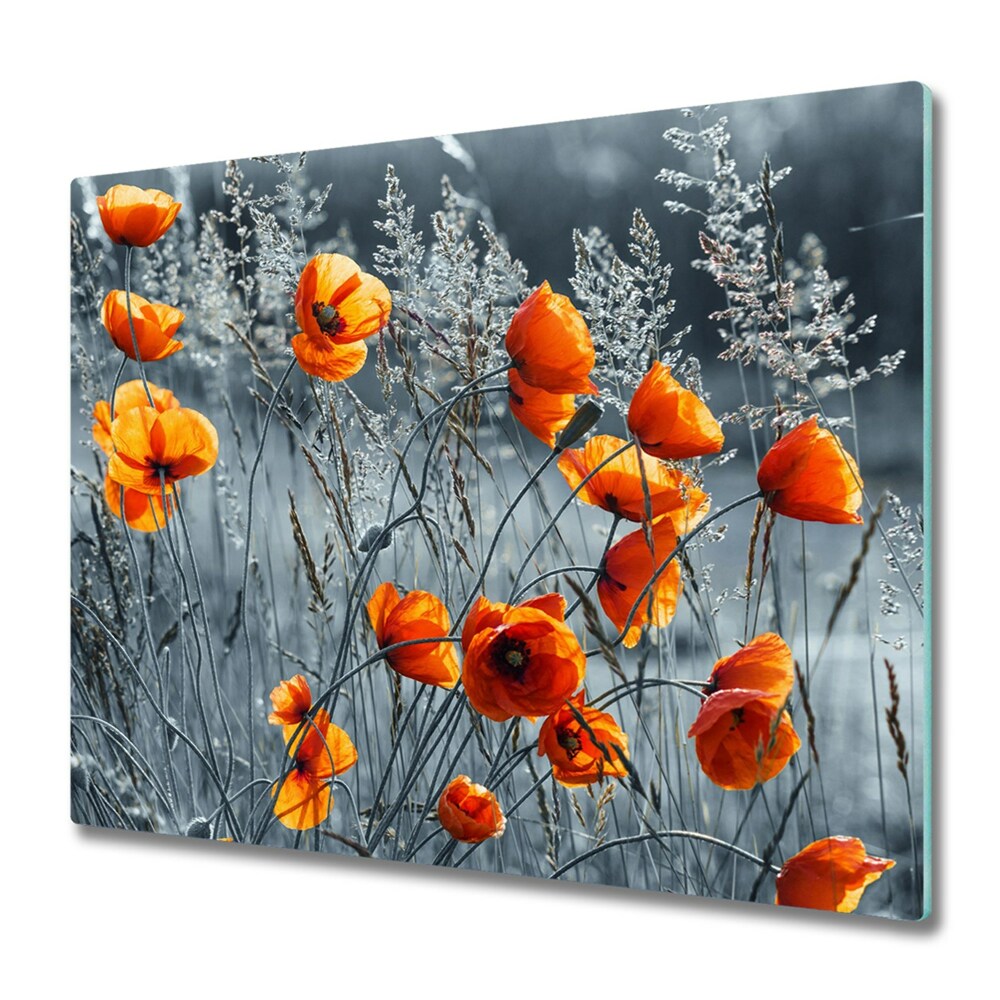 Protège plaque de cuisson Fleurs de coquelicots