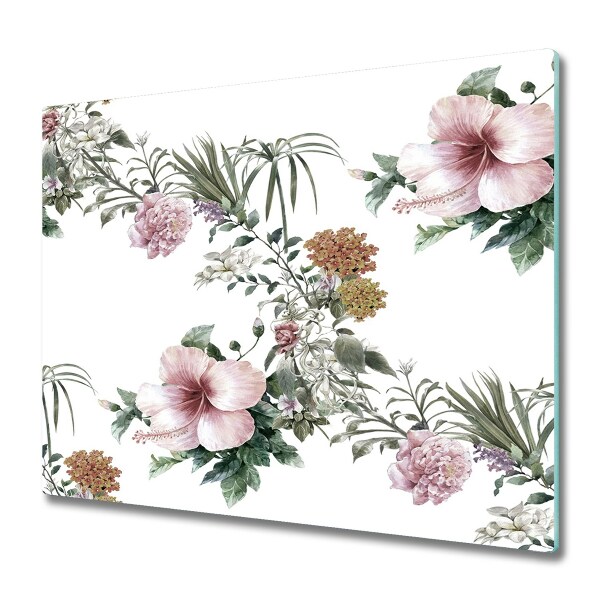 Planche à découper verre Motif floral romantique