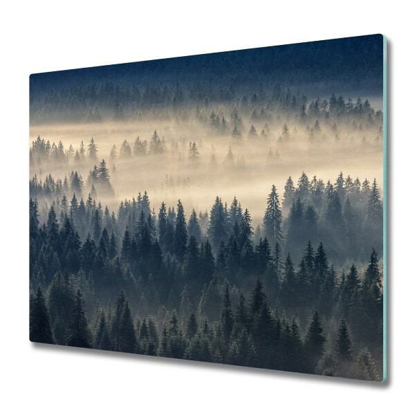 Planche à découper en verre Brouillard sur les arbres