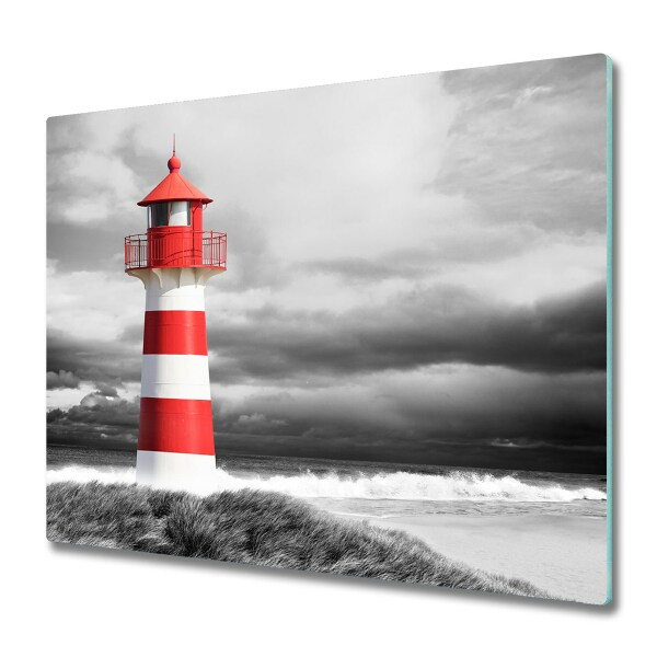 Protection plaque induction Phare rouge sur fond gris