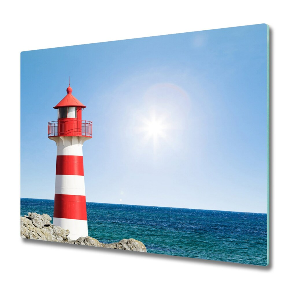 Protège plaque de cuisson Phare sur fond de mer
