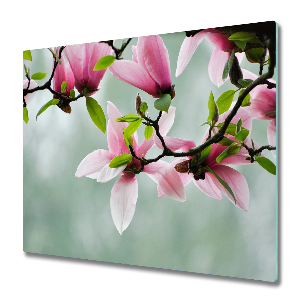 Planche à découper verre Fleurs de magnolia