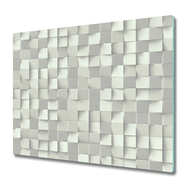 Protection pour plaque de cuisson Fond cube blanc