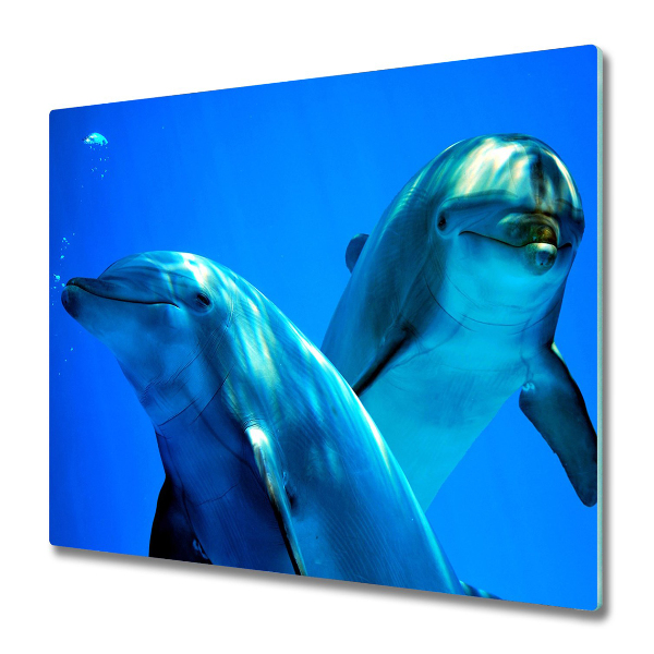 Cache plaque de cuisson Couple de dauphins