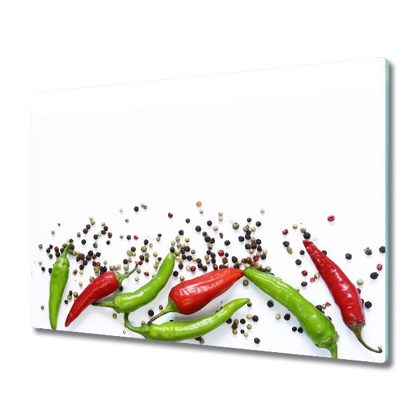 Protège plaque de cuisson Piments rouges et verts