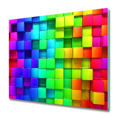 Couvre plaque de cuisson Cubes arc-en-ciel