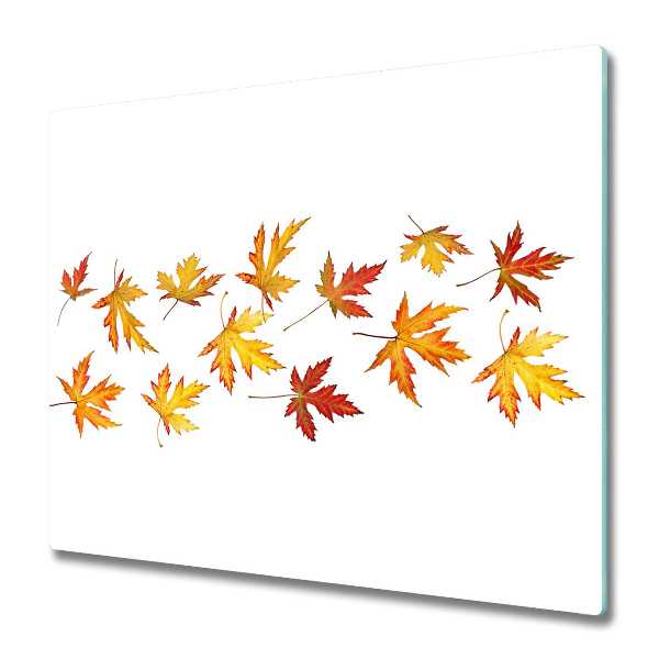 Cache plaque de cuisson Feuilles d'automne sur fond blanc