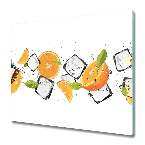 Protection plaque induction Oranges fraîches avec glace