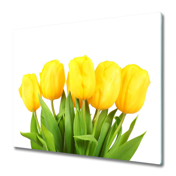 Protection pour plaque de cuisson Bouquet de tulipes jaunes