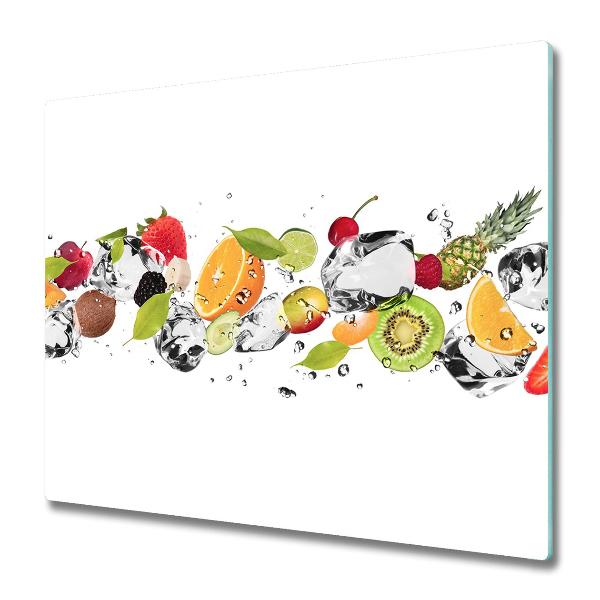 Planche à découper verre Fruits et eau