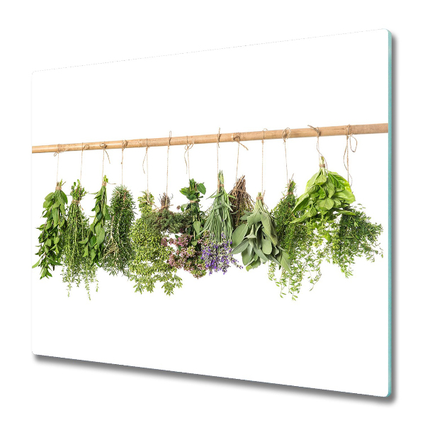 Planche à découper verre Herbes suspendues