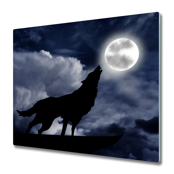 Protection pour plaque de cuisson Loup sur fond plein