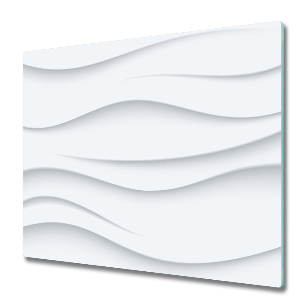 Protège plaque de cuisson Vagues blanches