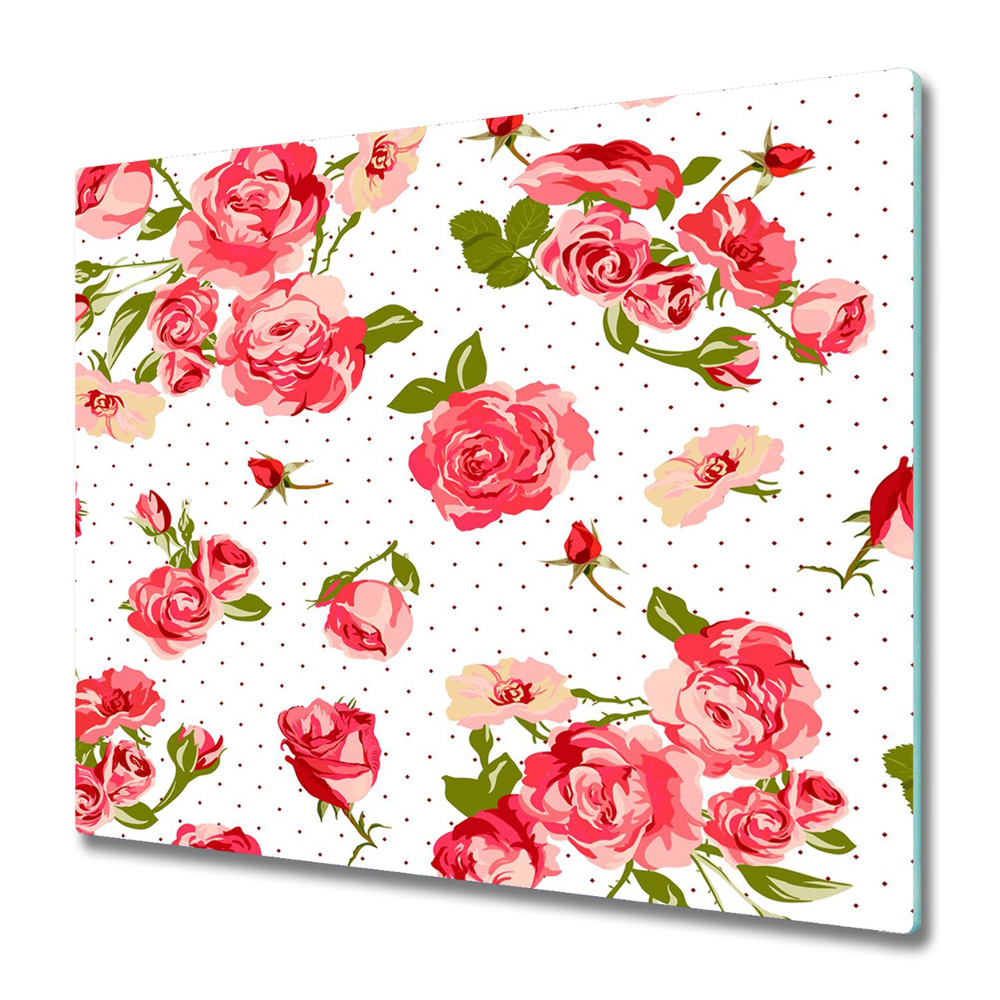 Protection plaque induction Nappe avec roses