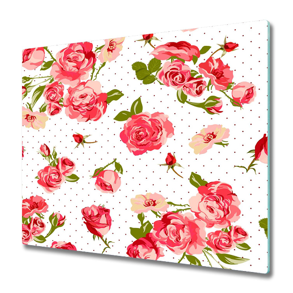 Protection plaque induction Nappe avec roses