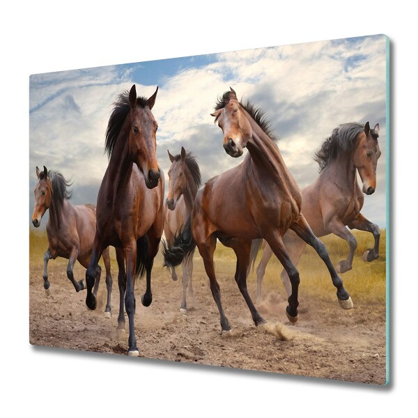 Protège plaque de cuisson Jeunes chevaux en pleine course