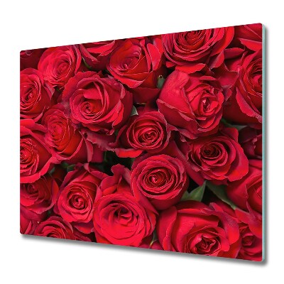 Protège plaque de cuisson Fond de roses rouges
