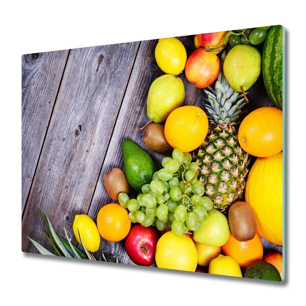 Protection pour plaque de cuisson Fruits sur une planche en bois