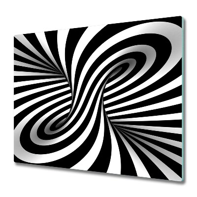 Planche à découper verre Tourbillon noir et blanc