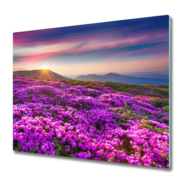 Protection plaque induction Fleurs violettes dans les montagnes