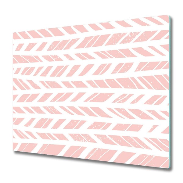 Planche à découper verre Motif à chevrons rose