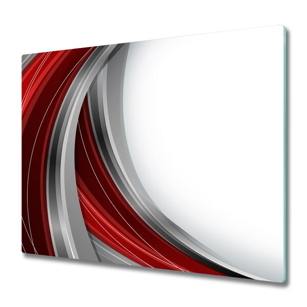 Protection plaque induction Vagues rouge-gris