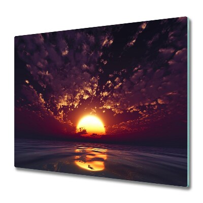 Planche à découper en verre Coucher de soleil magique