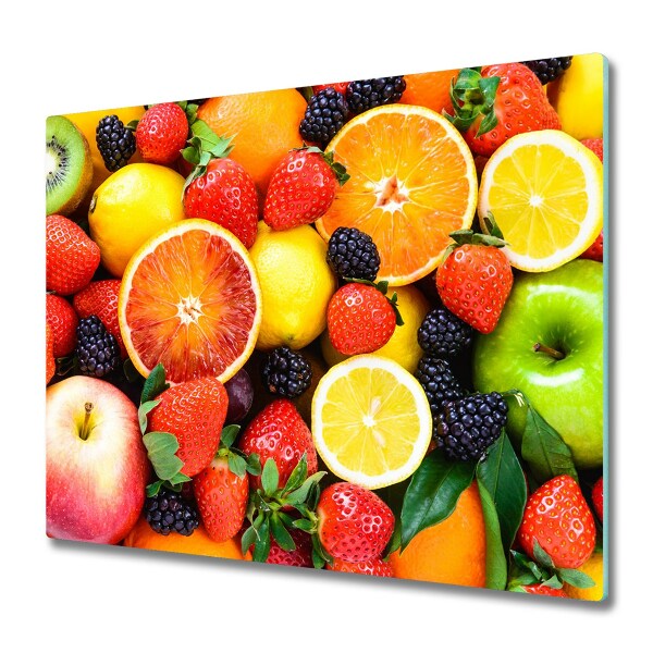 Planche à découper en verre Fruits frais colorés